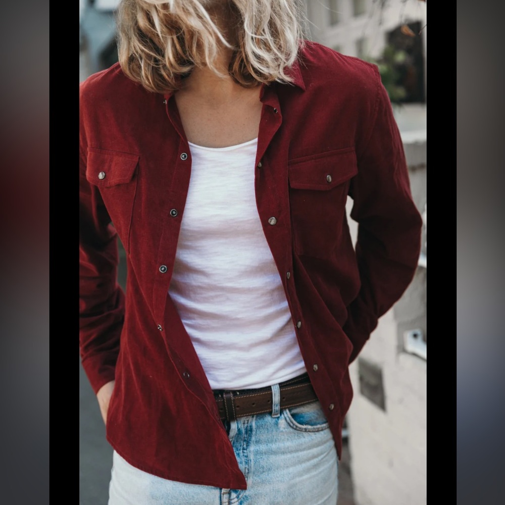 American Eagle Blouse Button Front Long Sleeve Cu… - image 1